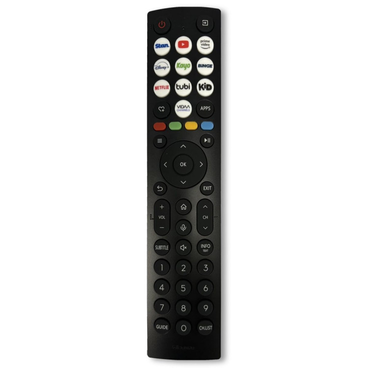Hisense ERF2AK36H Genuine Original TV Remote Control T402844 Replacement Remote for Q6NAU and U6NAU Hisense TV Black