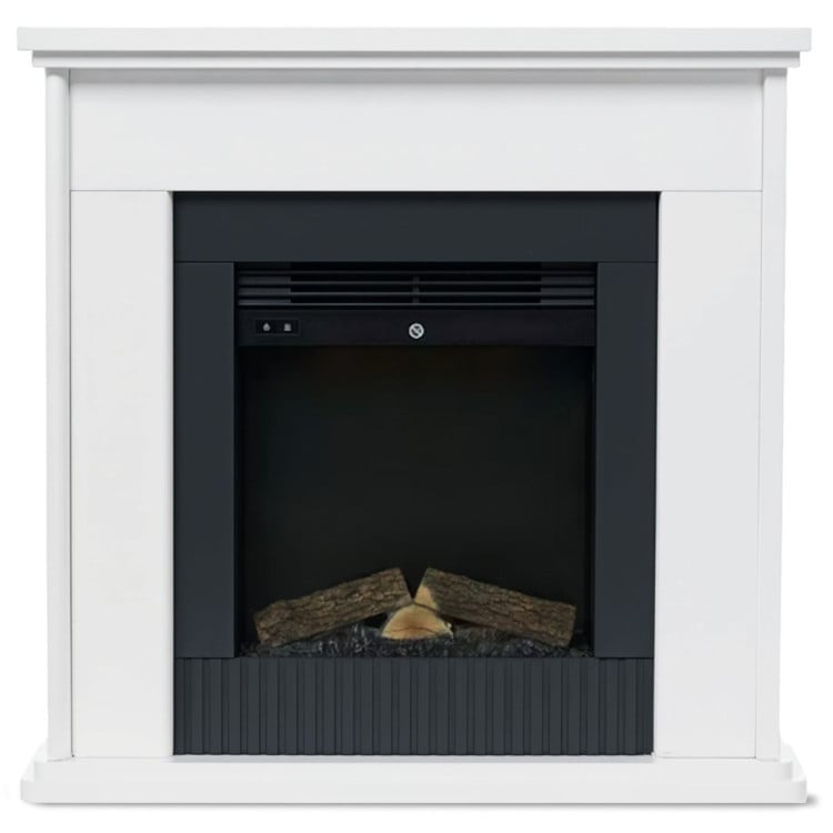 Dimplex Embassy 2kW Mini Mantle Electric Fireplace Suite, Freestanding Optiflame LED Flame Effect Heater, White image 5