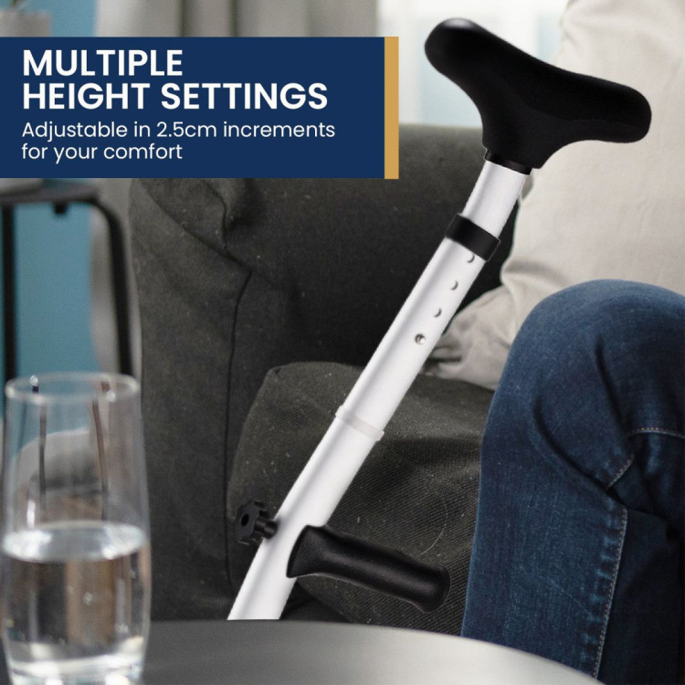 Evekare Heavy Duty Under Arm Walking Crutch - Silver image 9