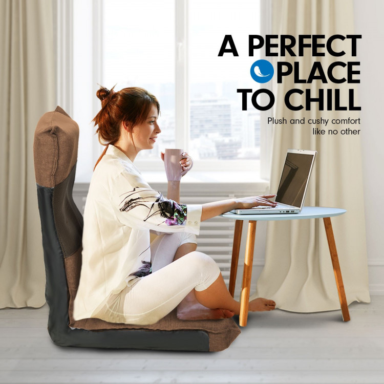 Adjustable  Floor Gaming Lounge Chair 98 x 46 x 19cm - Light Brown image 4