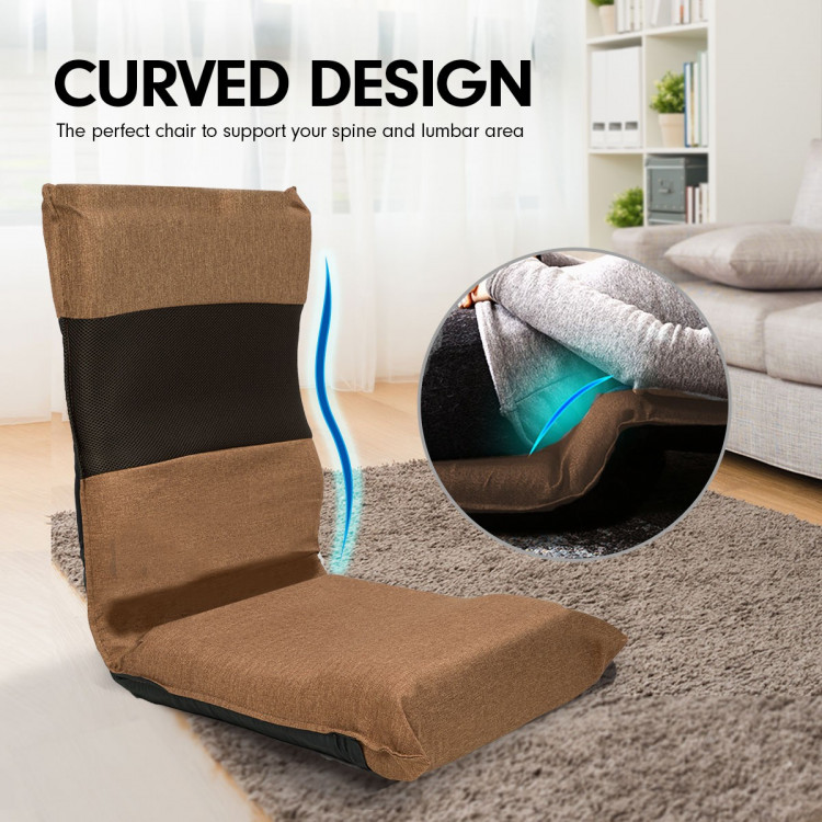 Adjustable  Floor Gaming Lounge Chair 98 x 46 x 19cm - Light Brown image 8