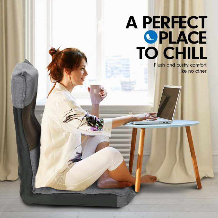 Adjustable Floor  Lounge Chair 98 x 46 x 19cm - Light Grey image 4