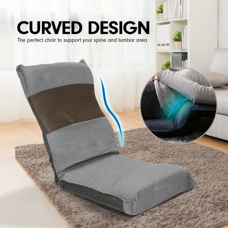 Adjustable Floor  Lounge Chair 98 x 46 x 19cm - Light Grey image 8