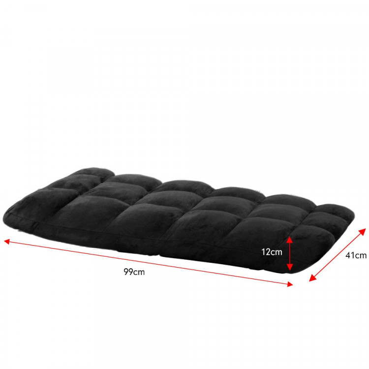 Adjustable Cushioned Floor Gaming Lounge Chair 99 x 41 x 12cm - Black image 7