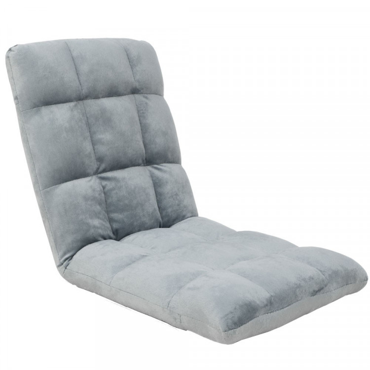 Adjustable Cushioned Floor Gaming Lounge Chair 99 x 41 x 12cm - Grey
