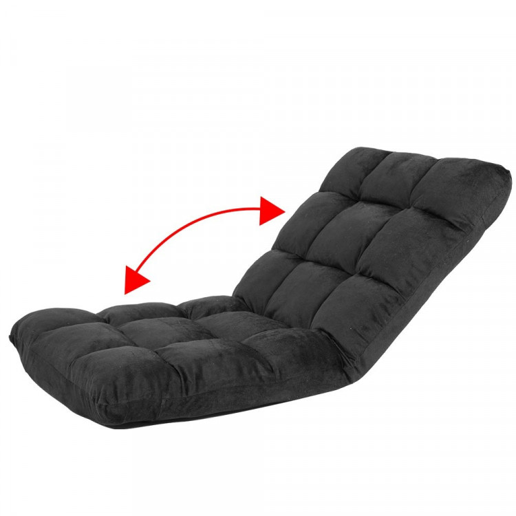 Adjustable Cushioned Floor Gaming Lounge Chair 100 x 50 x 12cm - Black image 5