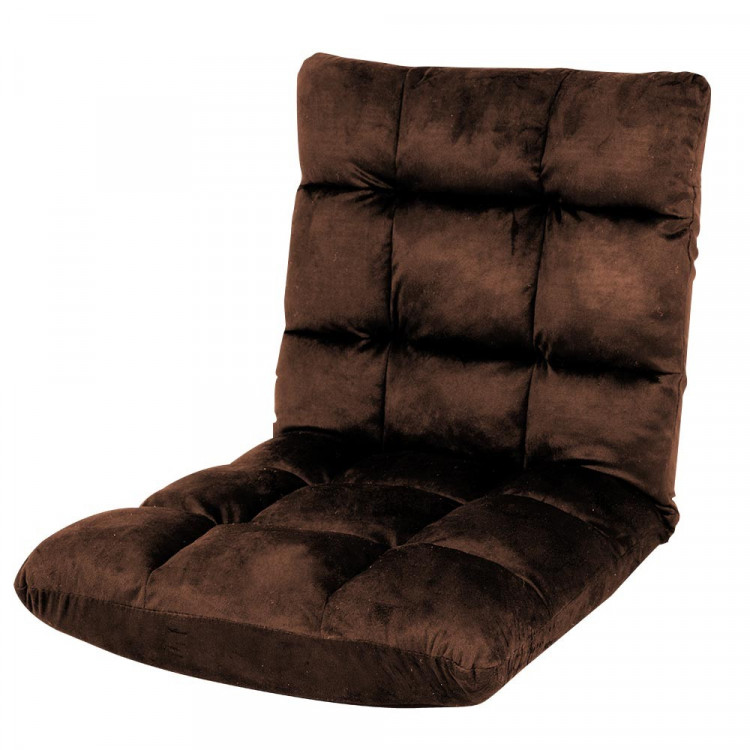 Adjustable Cushioned Floor Gaming Lounge Chair 100 x 50 x 12cm - Brown image 2