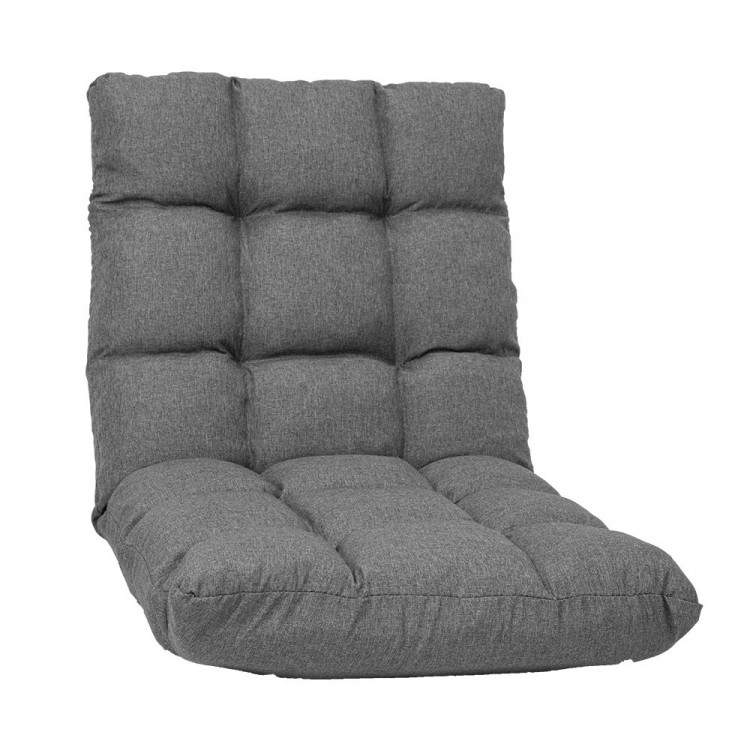 Adjustable Floor Gaming Lounge Line Chair 100x50x12cm - Dark Grey image 5