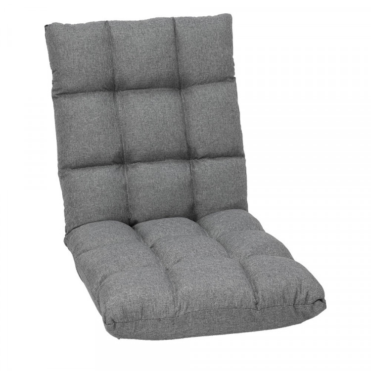 Adjustable Cushioned Floor Gaming Lounge Chair 99x41x12cm - Dark Grey image 5
