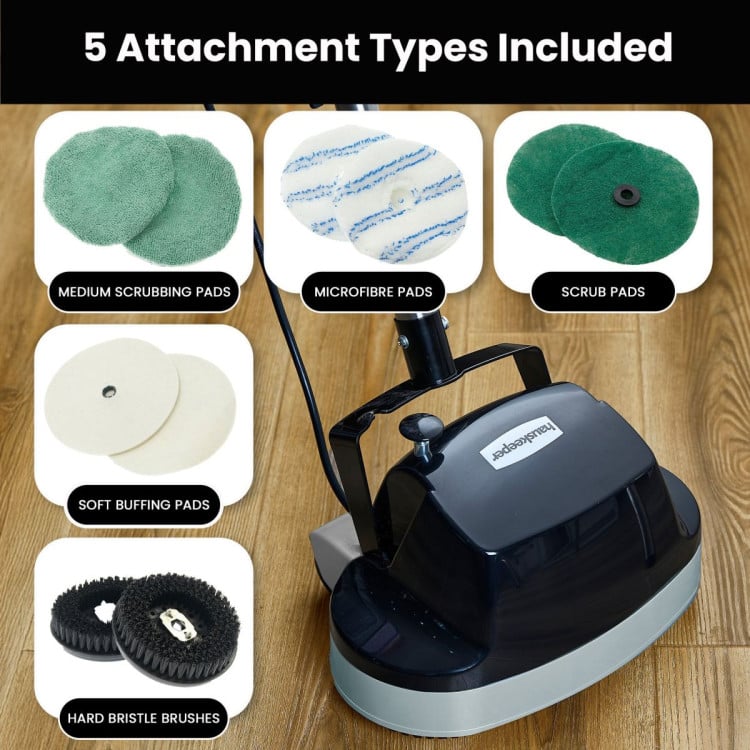 GEN2 Hauskeeper 5 in 1 Electric Floor Polisher 6M Power Cable Timber Hard Waxer Buffer Cleaner Black 240V image 13