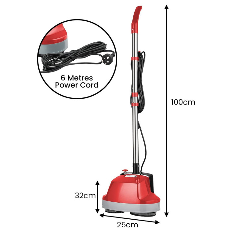 Hauskeeper 5 in 1 Electric 240V Floor Polisher w/ 6M Power Cable Timber Hard Waxer Buffer Cleaner Red image 4