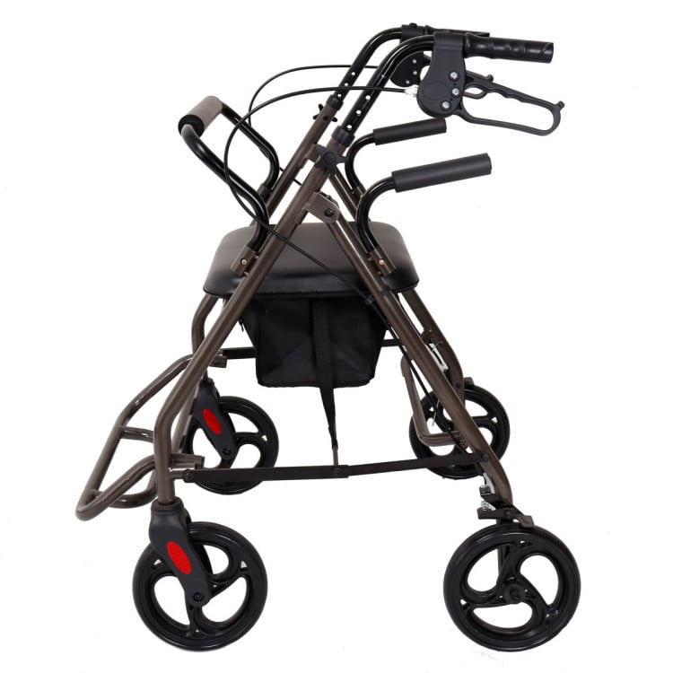 Orthonica Foldable Steel Frame Rollator Walker Lightweight Mobility Aid in Grey image 4