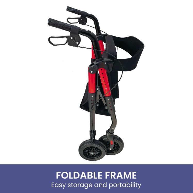 Orthonica Foldable Mobility Steel Rollator 136kg Max Capacity Red image 7
