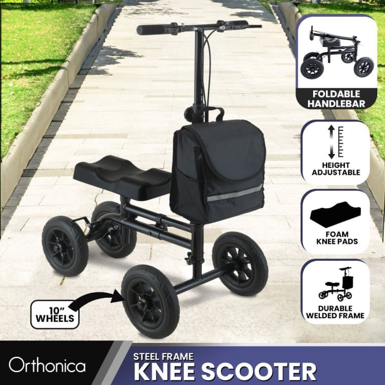 Orthonica Foldable Steel Mobility Knee Scooter Walker image 12