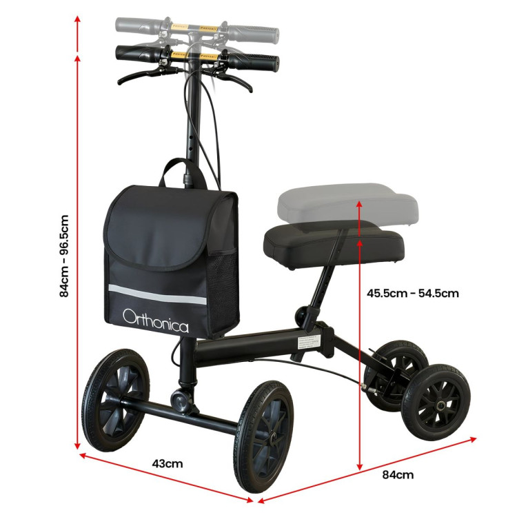 Orthonica Knee Walker with Adjustable Pad and Dual Brakes image 3