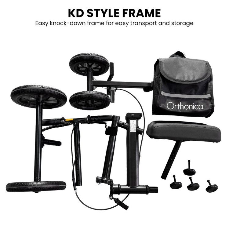 Orthonica Knee Walker with Adjustable Pad and Dual Brakes image 5