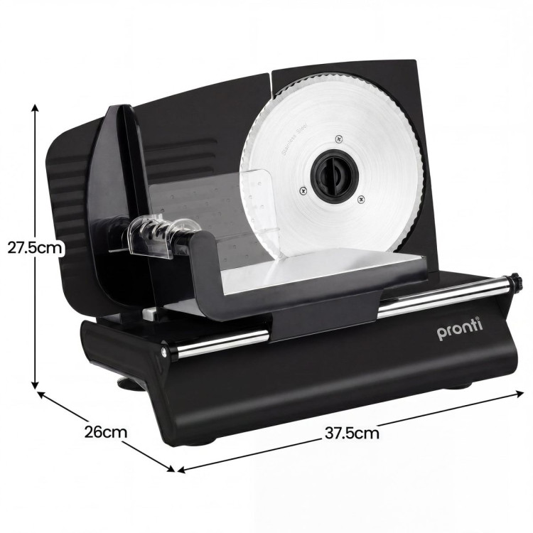 Pronti Electric Deli and Food Slicer 200W with 2 Blades - Black image 3