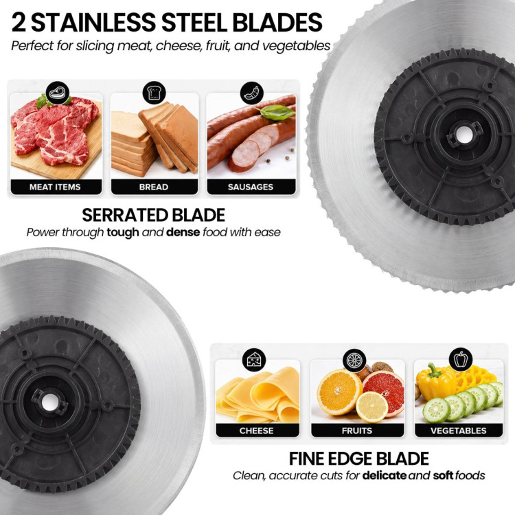 Pronti Electric Deli and Food Slicer 200W with 2 Blades - Black image 8