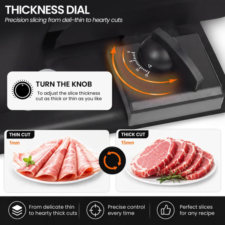 Pronti Electric Deli and Food Slicer 200W with 2 Blades - Black image 9