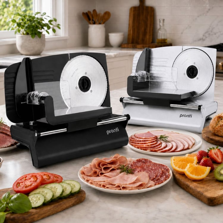 Pronti Electric Deli and Food Slicer 200W with 2 Blades - Black image 13