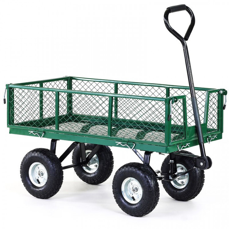 Garden Cart with Mesh Liner Lawn Folding Trolley image 2