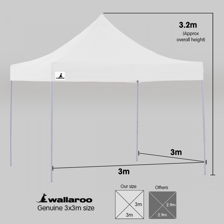 Wallaroo 3x3 Marquee - PopUp Gazebo - White image 5