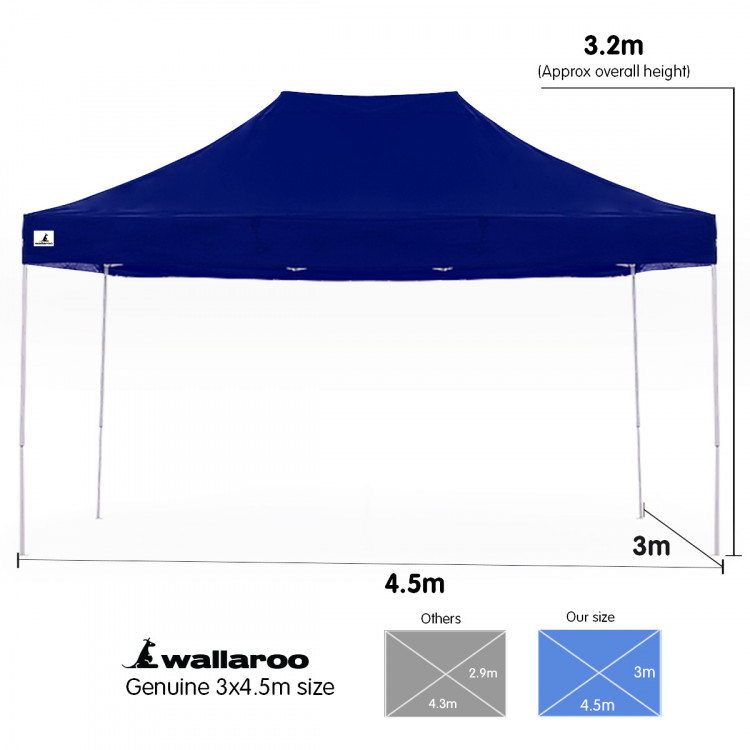 Wallaroo 3x4.5m Popup Gazebo Blue image 7