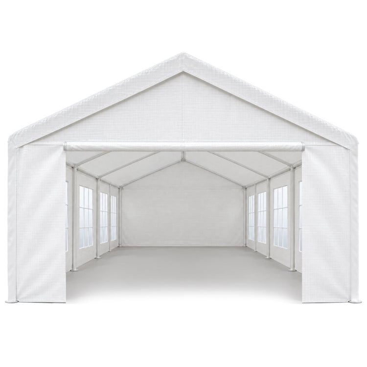 Wallaroo 4x8m Outdoor Event Marquee Party Tent Pavilion Gazebo Canopy with Removable Sidewalls & Zip Door - White