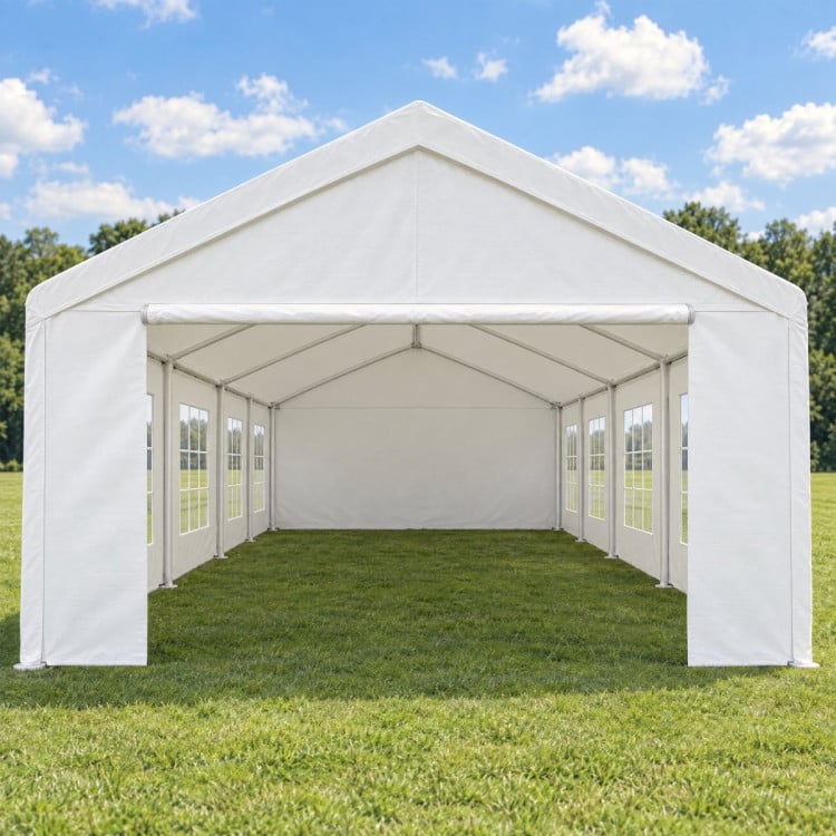 Wallaroo 4x8m Outdoor Event Marquee Party Tent Pavilion Gazebo Canopy with Removable Sidewalls & Zip Door - White image 9
