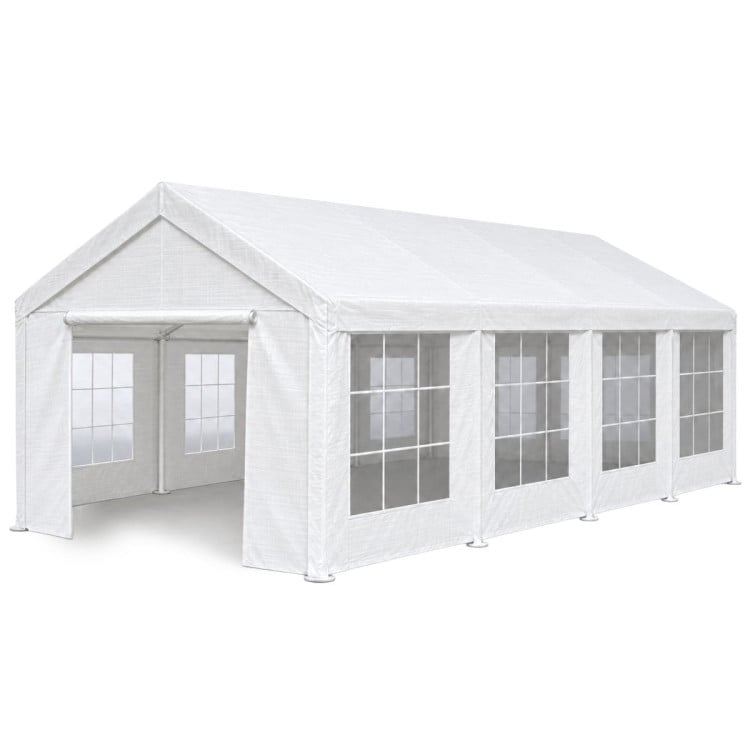 Wallaroo 4x8m Outdoor Event Marquee Party Tent Pavilion Gazebo Canopy with Removable Sidewalls & Zip Door - White image 12