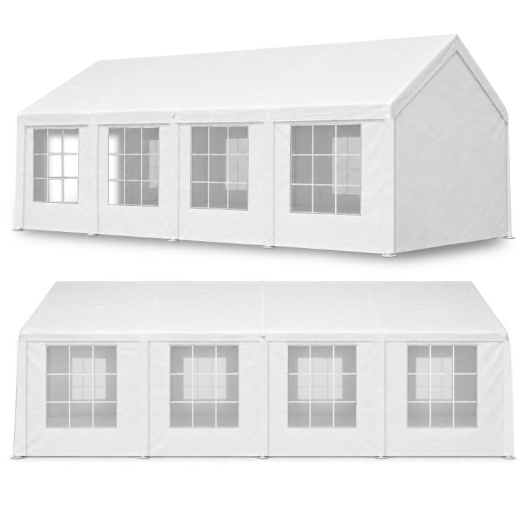 Wallaroo 4x8m Outdoor Event Marquee Party Tent Pavilion Gazebo Canopy with Removable Sidewalls & Zip Door - White image 13