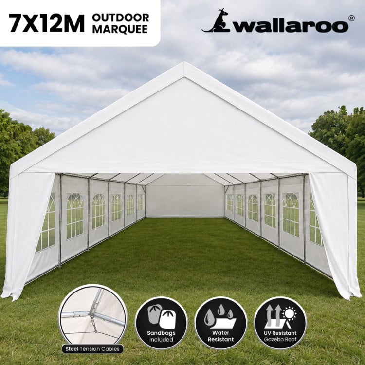 Wallaroo 7x12m Outdoor Event Marquee Gazebo Party Wedding Tent - White image 14