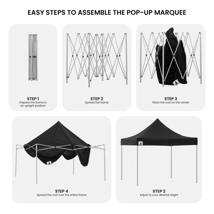 Wallaroo 3x3 PopUp Black Gazebo Marquee Outdoor Tent image 8