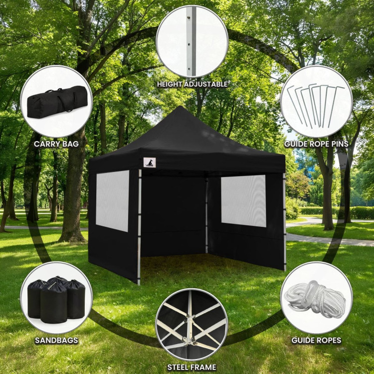 Wallaroo 3x3 PopUp Black Gazebo Marquee Outdoor Tent image 11