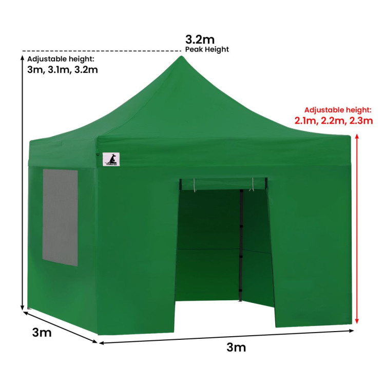 Wallaroo 3x3 PopUp Green Gazebo Marquee Outdoor Tent image 3