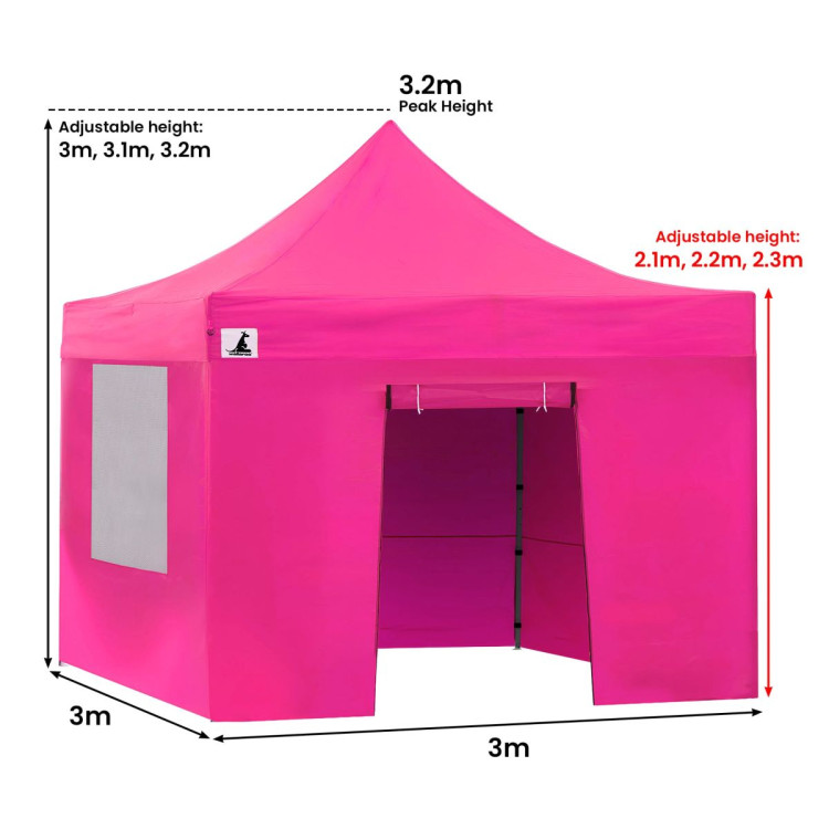 Wallaroo 3x3 PopUp Pink Gazebo Marquee Outdoor Tent image 3