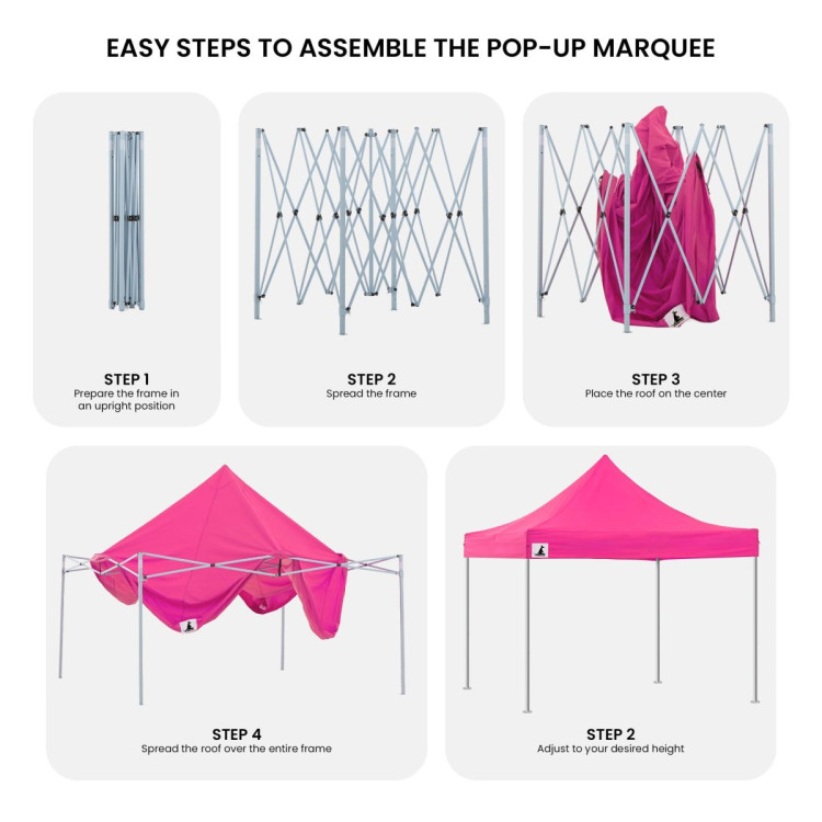 Wallaroo 3x3 PopUp Pink Gazebo Marquee Outdoor Tent image 8