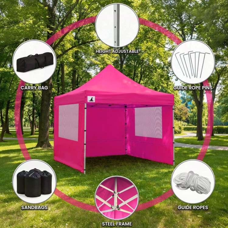 Wallaroo 3x3 PopUp Pink Gazebo Marquee Outdoor Tent image 11