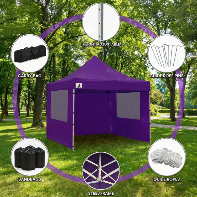 Wallaroo 3x3 PopUp Purple Gazebo Marquee Outdoor Tent image 11