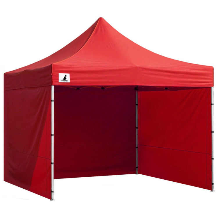 Wallaroo 3x3m Pop Up Gazebo Marquee Canopy Tent with 5 Side Walls, Sandbags & Carry Bag - Outdoor Market Red