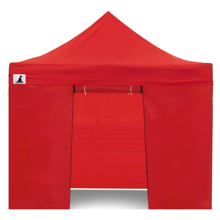 Wallaroo 3x3m Pop Up Gazebo Marquee Canopy Tent with 5 Side Walls, Sandbags & Carry Bag - Outdoor Market Red image 6