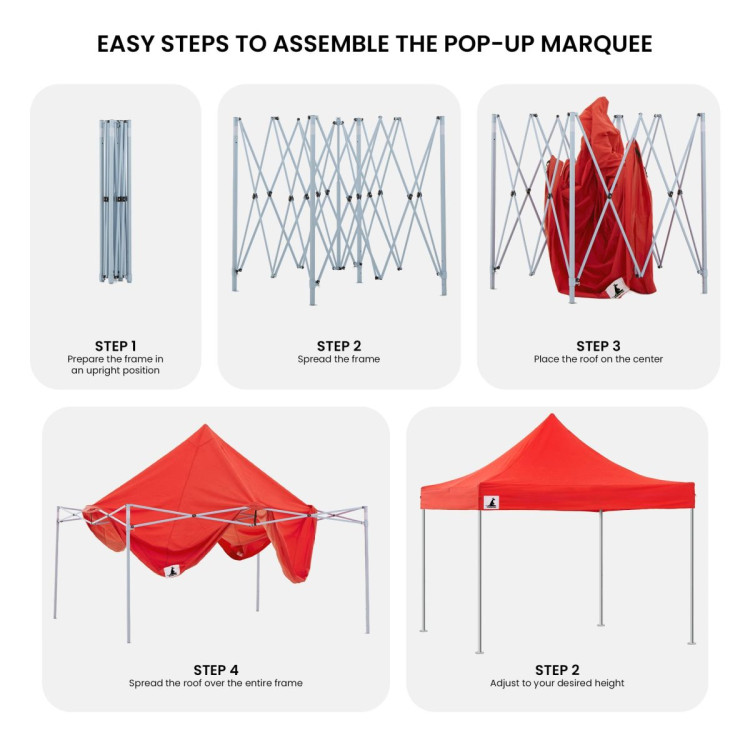 Wallaroo 3x3 PopUp Red Gazebo Marquee Outdoor Tent image 8
