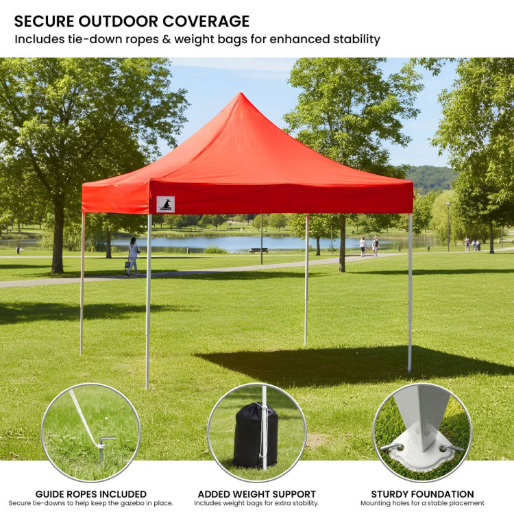 Wallaroo 3x3 PopUp Red Gazebo Marquee Outdoor Tent image 10