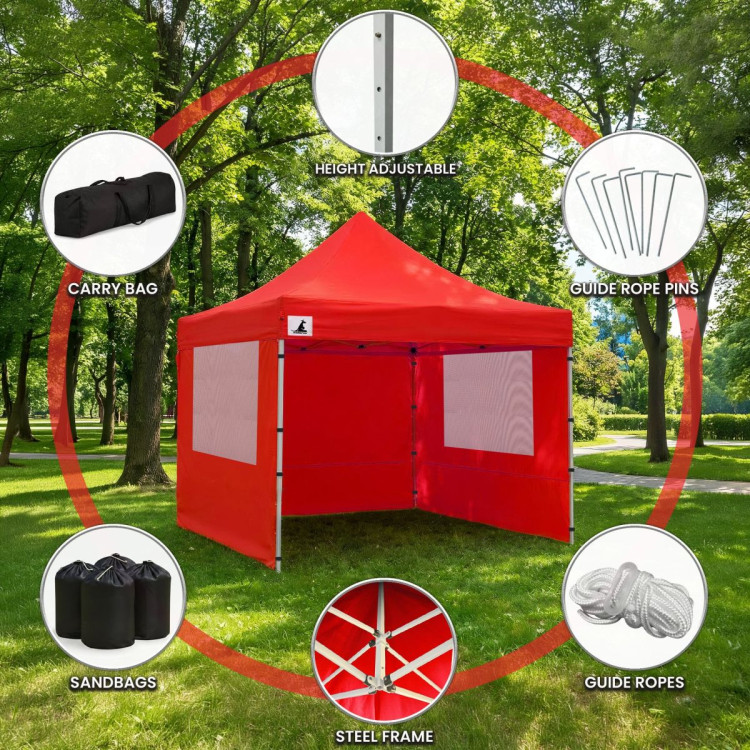 Wallaroo 3x3 PopUp Red Gazebo Marquee Outdoor Tent image 11