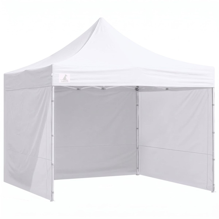 Wallaroo 3x3m Pop Up Gazebo Marquee Tent with 5 Walls, Sandbags & Carry Bag - White Folding Outdoor Canopy Shade
