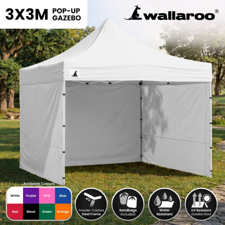 Wallaroo 3x3 PopUp White Gazebo Marquee Outdoor Tent image 14