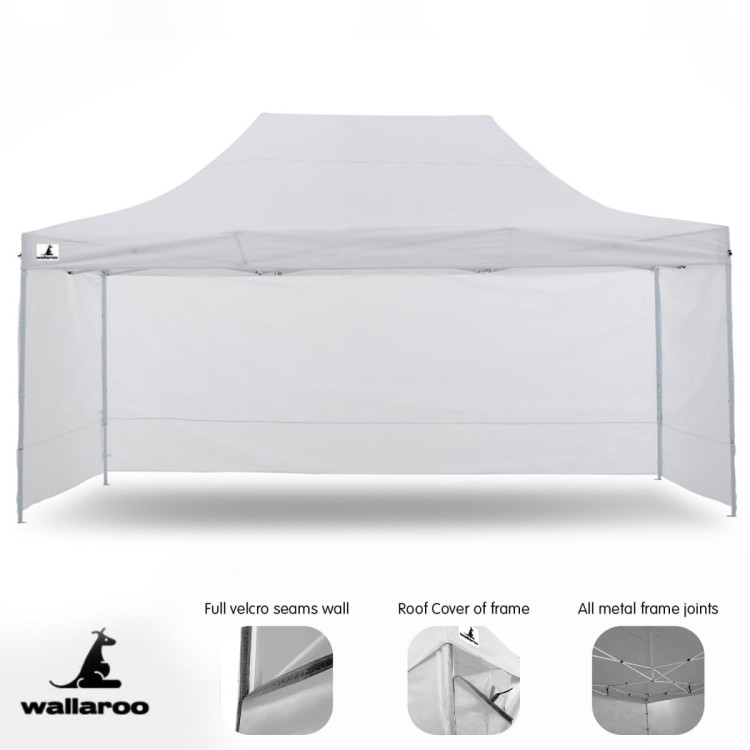 Gazebo Tent Marquee 3x4.5m PopUp Outdoor Wallaroo White image 13
