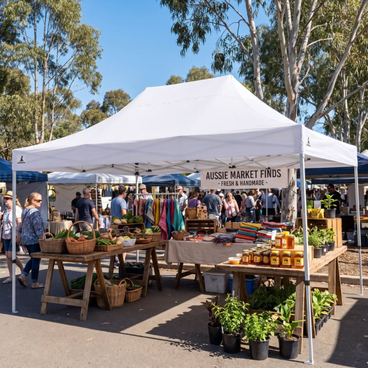 Gazebo Tent Marquee 3x4.5m PopUp Outdoor Wallaroo White image 3