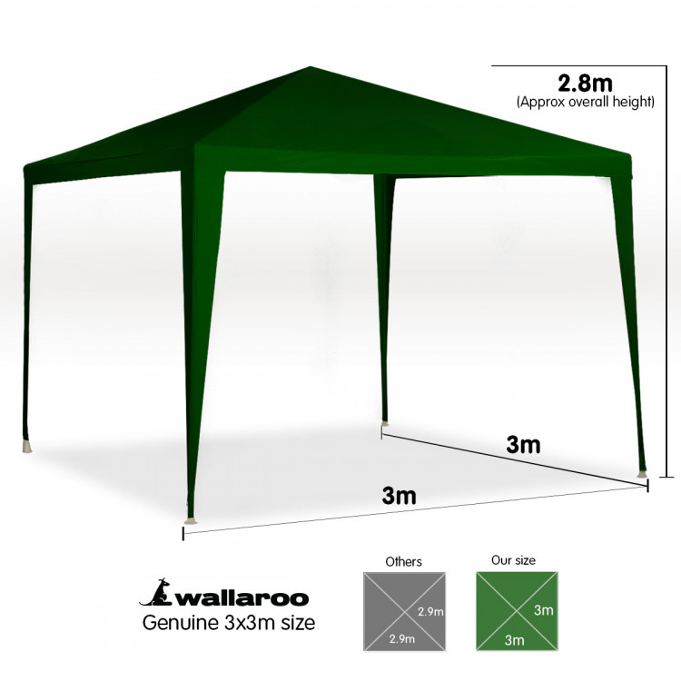 3x3m Wallaroo Outdoor Party Wedding Event Gazebo Tent - Green image 6