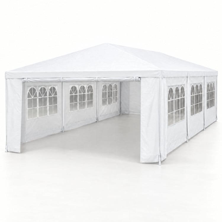 Wallaroo 4x8m Outdoor Event Marquee Gazebo Party Wedding Tent Canopy with Removable Window & Door Walls - White